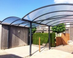 Dubbele boog carport aluminium antraciet