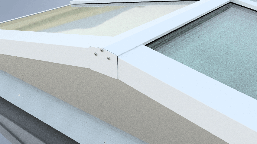 Grenen zadeldak lichtstraat wit