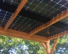 Solar veranda carport met zonnepanelen dak hout