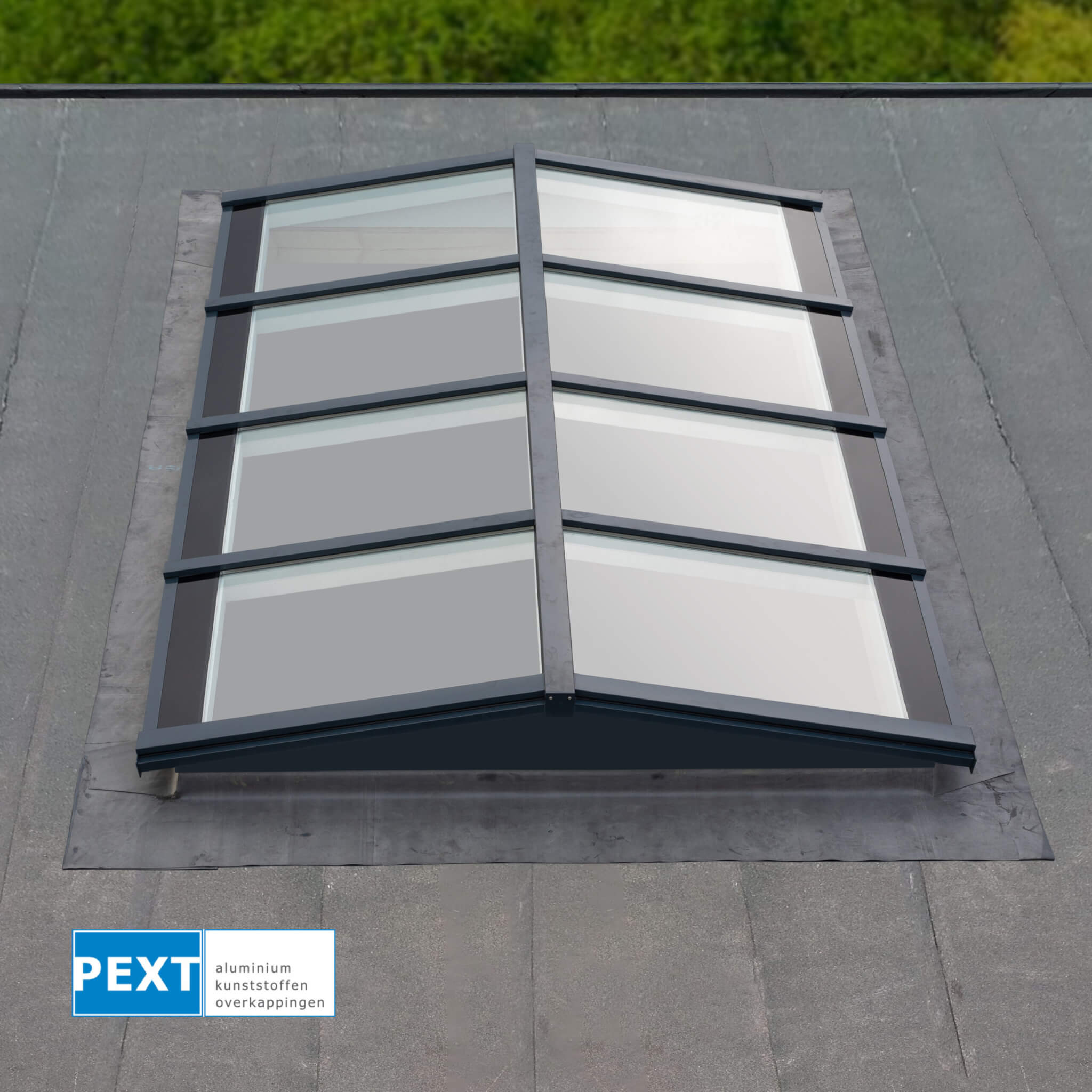 Lichstraat zadeldak triple glas Pext antraciet