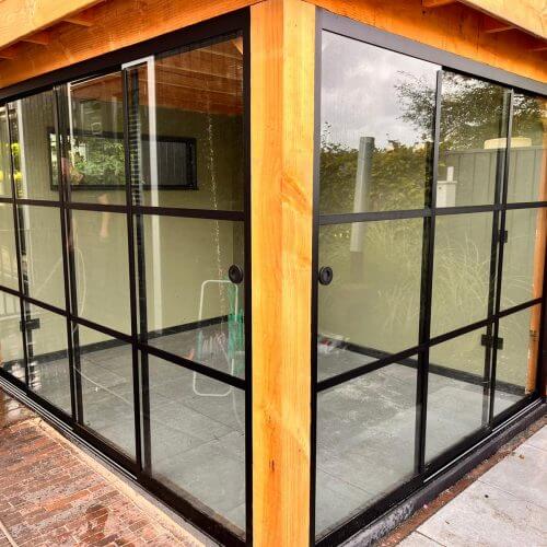 Fiano glaswand steellook zwart