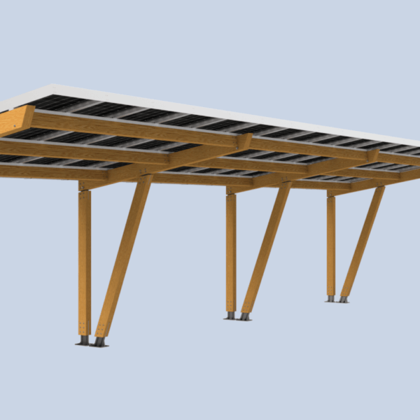 SolarDok SC20 met 4 spanten hout.