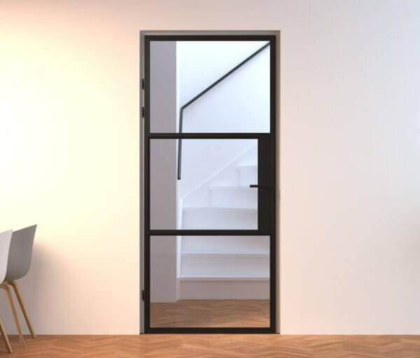 Aluminium binnendeur Maia, type A, met helder glas.