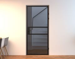 Aluminium binnendeur Maia, type B, met rookglas.