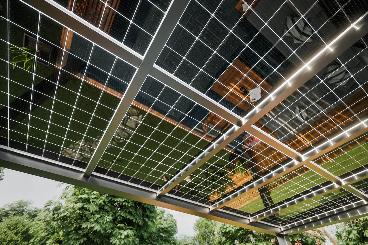 Danenberg Shop - Aluminium Terrasoverkapping Cubo Solar - Muuraanbouw
