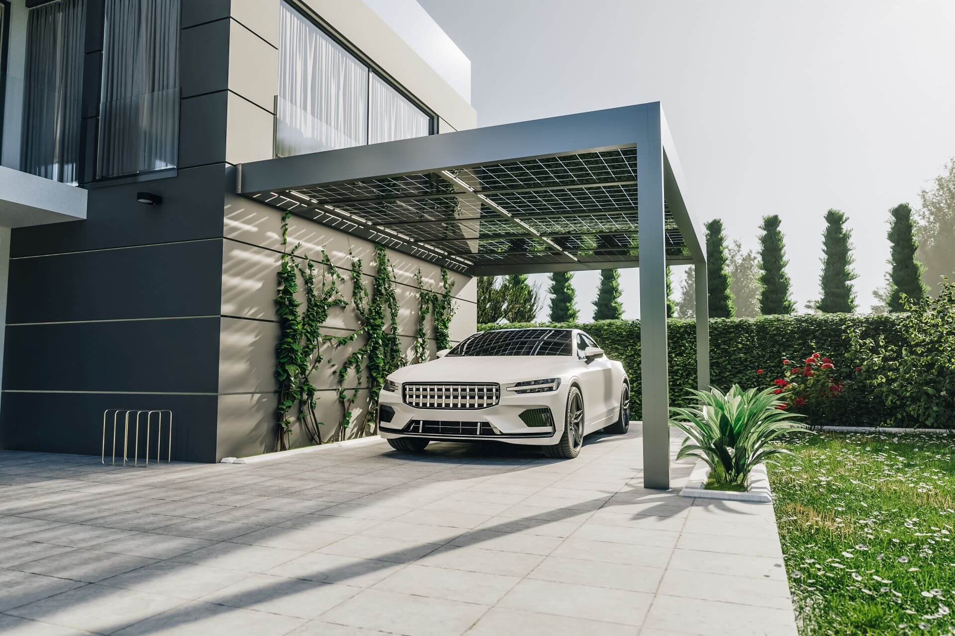 Danenberg Shop - Aluminium Terrasoverkapping Cubo Solar - Muuraanbouw