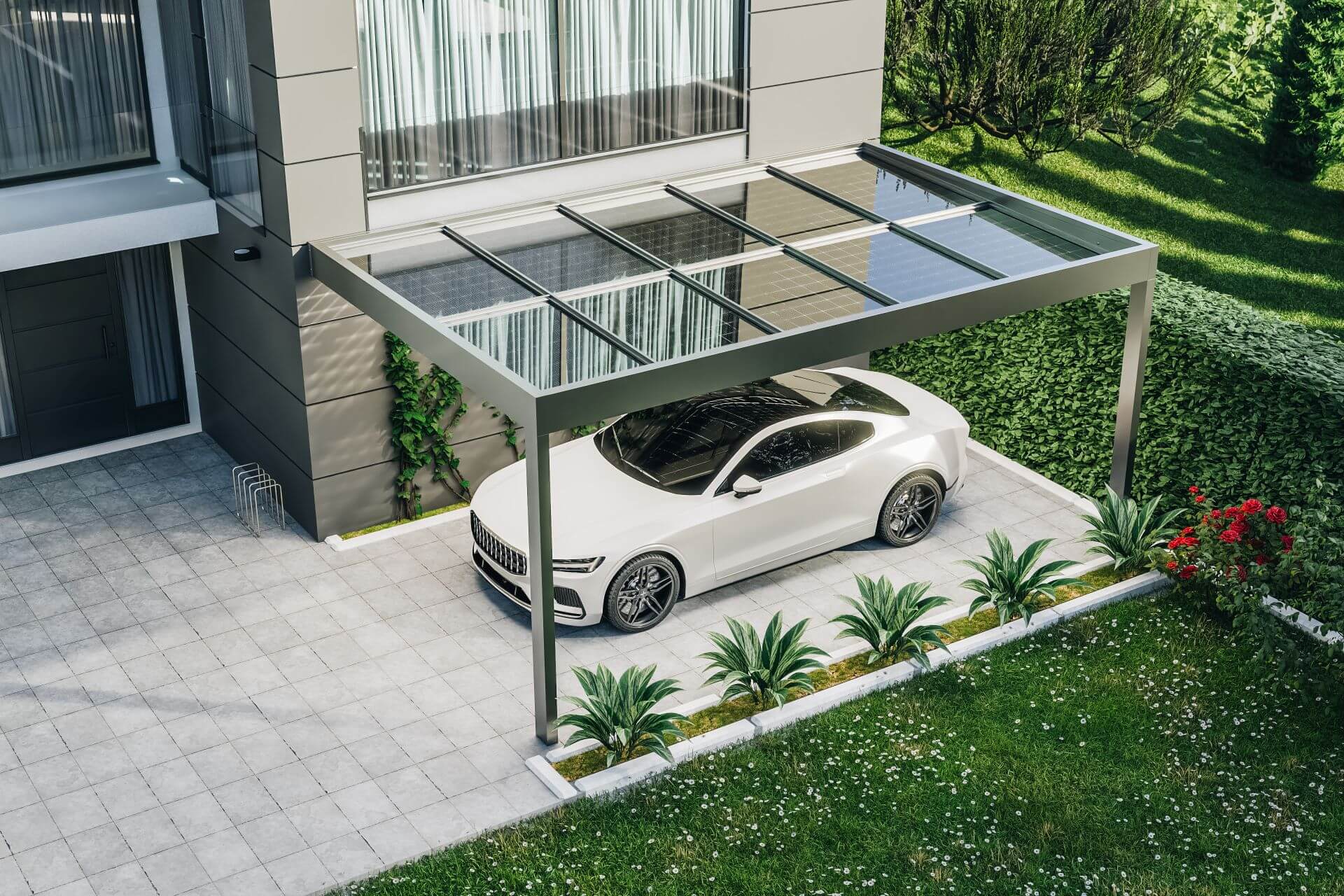 Danenberg Shop - Aluminium Terrasoverkapping Cubo Solar - Muuraanbouw