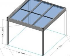 Danenberg Shop - Aluminium Terrasoverkapping Cubo Solar - Muuraanbouw