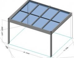 Danenberg Shop - Aluminium Terrasoverkapping Cubo Solar - Muuraanbouw