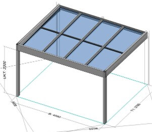 Danenberg Shop - Aluminium Terrasoverkapping Cubo Solar - Muuraanbouw