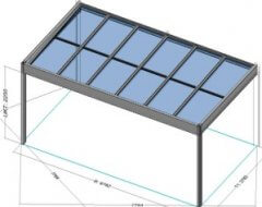 Danenberg Shop - Aluminium Terrasoverkapping Cubo Solar - Muuraanbouw