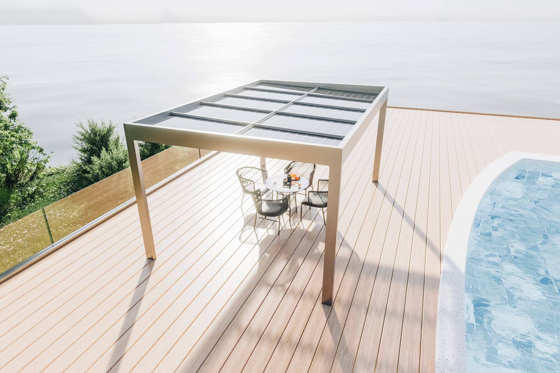 Danenberg Shop - Aluminium Overkapping Cubo Solar - Vrijstaand