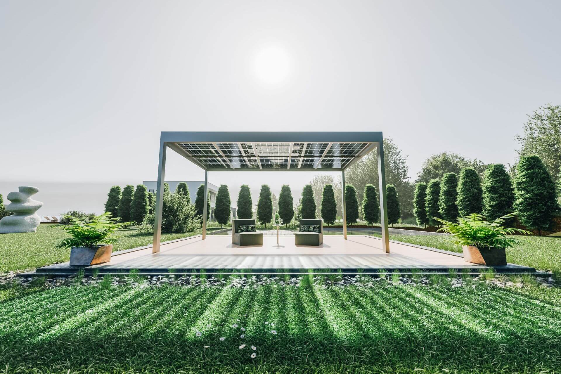 Danenberg Shop - Aluminium Overkapping Cubo Solar - Vrijstaand