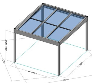Danenberg Shop - Aluminium Overkapping Cubo Solar - Vrijstaand