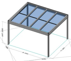 Danenberg Shop - Aluminium Overkapping Cubo Solar - Vrijstaand