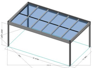 Danenberg Shop - Aluminium Overkapping Cubo Solar - Vrijstaand